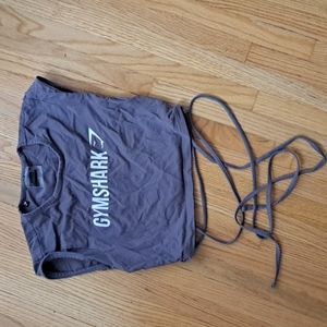 Grey Gymshark Ribbon Crop Top, XS